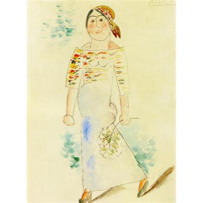 加泰罗尼亚女人 巴勃罗毕加索 后现代人物装饰油画  大芬村手...