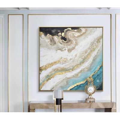 金箔抽象油画现代简约客厅装饰画简美风玄关墙壁画餐厅画