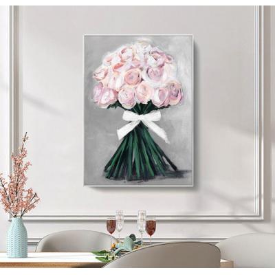纯手绘花卉油画 现代轻奢玄关客厅餐厅走道房间装饰油画