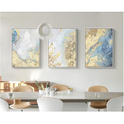 现代简约抽象纯手绘油画客厅沙发背景墙挂画餐厅三联装饰油画流金岁月