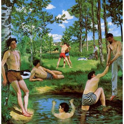 沐浴者（夏日场景） 弗雷德里克·巴齐勒 油画临摹