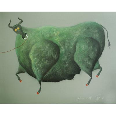 装饰油画 动物  牛 大芬油画01