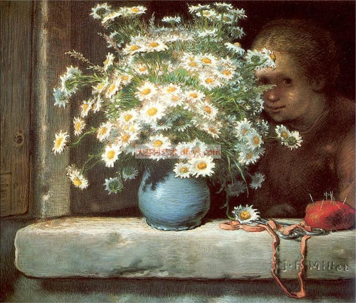 玛格丽塔的花束 让-弗朗索瓦·米勒 大芬村油画