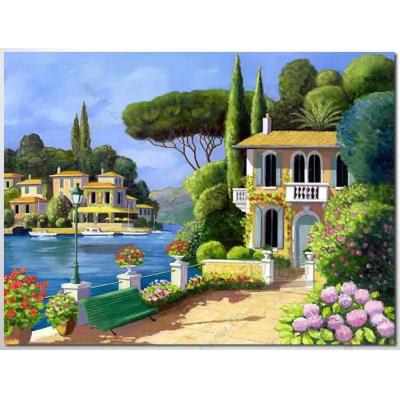 地中海风景油画  大芬村 手绘 美式风格