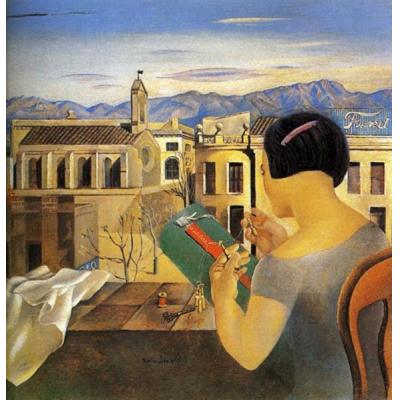 菲格拉斯窗边的女人 萨尔瓦多·达利 手绘油画