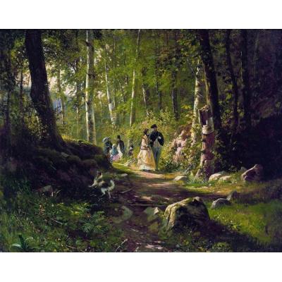 在森林里散步 伊万·希什金 古典风景油画 大芬村