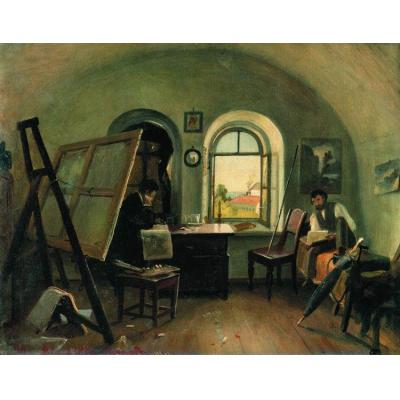 Ivan Shishkin 和 A. Guinet 在 Valaam 岛上的工作室 伊万·希什金 大芬油画