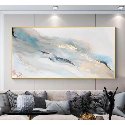 客厅金箔抽象海浪风景现代轻奢北欧沙发 油画