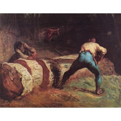 木锯工 让-弗朗索瓦·米勒 手绘油画