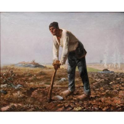 锄头的男人 让-弗朗索瓦·米勒 大芬油画