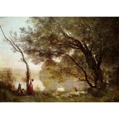 孟特芳丹的回忆 柯罗 油画作品欣赏