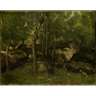 在枫丹白露的森林里 卡米尔柯罗 风景油画