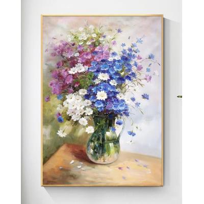 大芬油画  手绘油画花卉走廊壁画美式客厅挂画