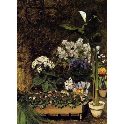 春天的花朵 皮埃尔-奥古斯特·雷诺阿 欧美古典静物油画 高档餐厅挂画