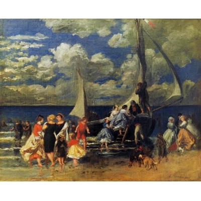 划船派对的回归 皮埃尔-奥古斯特·雷诺阿  印象风景油画 酒店油画 客厅油画 高档别墅油画 