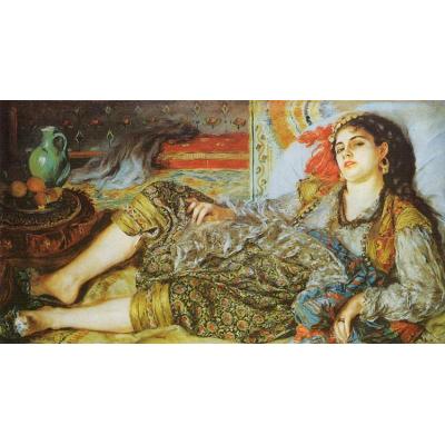 宫女（一个阿尔及利亚女人） 皮埃尔-奥古斯特·雷诺阿 欧美人物油画 大芬村手绘油画定制