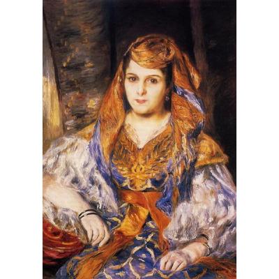身着阿尔及利亚礼服的斯多拉夫人 皮埃尔-奥古斯特·雷诺阿  欧美人物肖像油画 大芬村油画定制