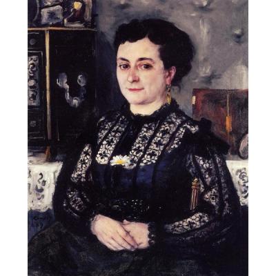 穿蕾丝衬衫的女人 皮埃尔-奥古斯特·雷诺阿 欧美古典人物肖像油画 大芬村手绘油画定制