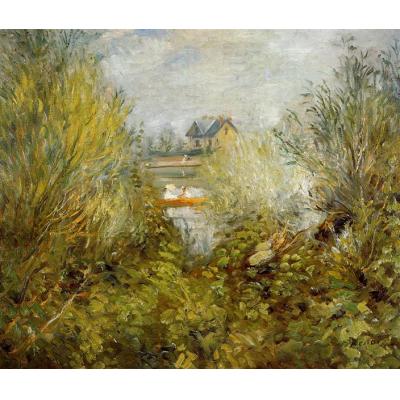 在塞纳河上，靠近阿让特伊 皮埃尔-奥古斯特·雷诺阿  印象风景油画 客厅油画 卧室油画 