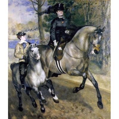 在 Bois de Boulogne 骑行（Henriette Darras 夫人或 The Ride） 皮埃尔-奥古斯特·雷诺阿  大芬村手绘油画定制