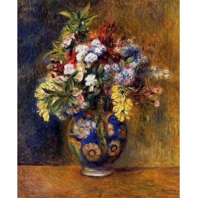 花瓶里的花 皮埃尔-奥古斯特·雷诺阿 印象花卉油画  纯手绘油画