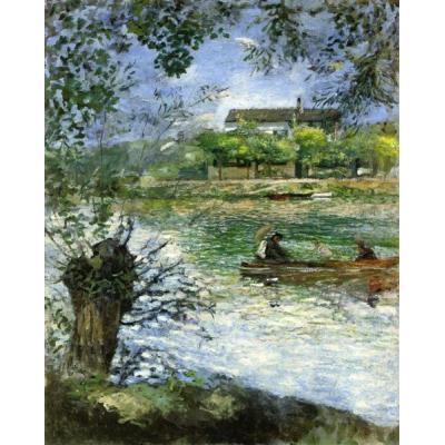 船上的柳树和人物 皮埃尔-奥古斯特·雷诺阿 印象风景油画 客...
