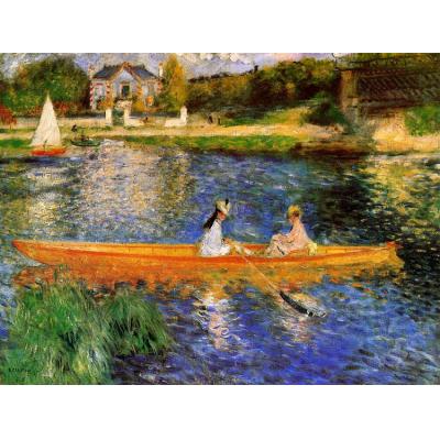 Asnieres 的塞纳河（小船） 皮埃尔-奥古斯特·雷诺阿  印象景油画 大芬村手绘油画 