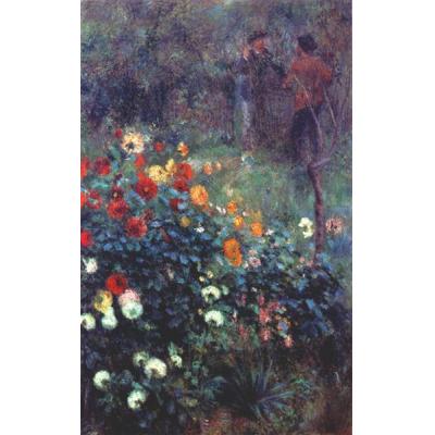 蒙马特科尔托街花园 皮埃尔-奥古斯特·雷诺阿 印象花园景油画...