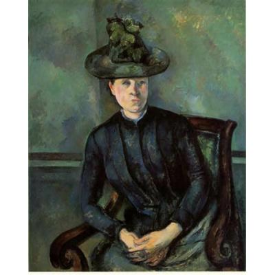 戴绿帽的女人（塞尚夫人） 保罗塞尚 商档油画 定制