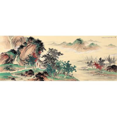 中国风油画 国画田园山水  大芬村