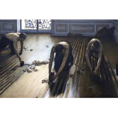 镶木地板刨床（地板刮板） 古斯塔夫·卡耶博特 大芬村油画