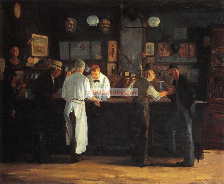 麦克索利酒吧 约翰法兰西斯隆 世界名画欣赏  大芬油画