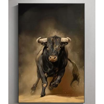 大芬油画 手绘牛牛油画 - 现代印象派多彩动物艺术 