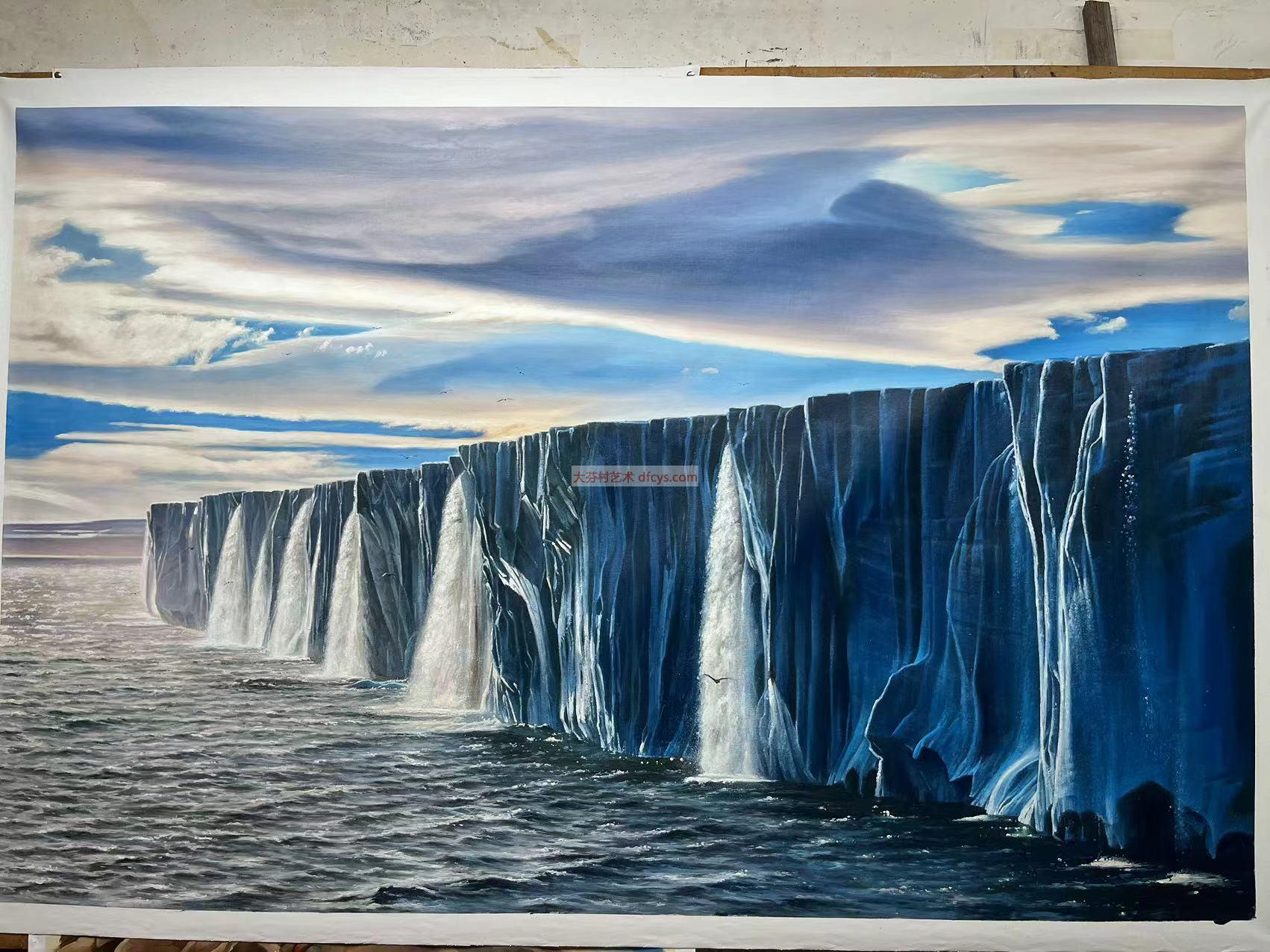 大海冰川油画  大芬村油画  样品 手绘油画