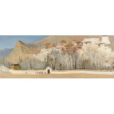 扎什倫布寺 1961 油彩板本 44.6 x 119.6厘米 大芬村油画 