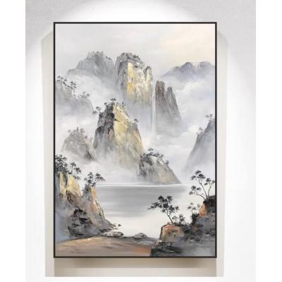 大芬油画村  手绘油画中式山水风景玄关客厅装饰画