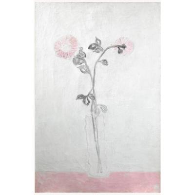   查看比例 常玉（张玉，1895-1966） 透明花瓶中的两朵粉色菊花 大芬油画村