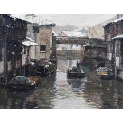 陈逸飞 （中国，1946-2005） 雪景 大芬村油画