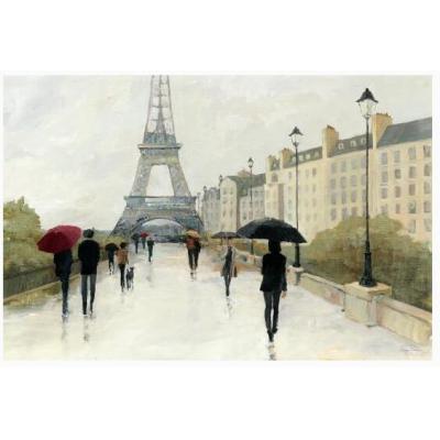 雨中的埃菲尔 Marsala 雨伞 艾弗里蒂尔蒙 大芬村油画