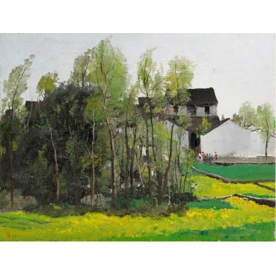 吴冠中（1919-2010） 绍兴的房子 大芬村油画