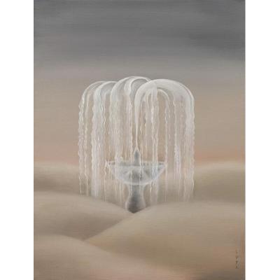 沙漠中的喷泉，2023 布面油画 23 4/5 × 17 9...