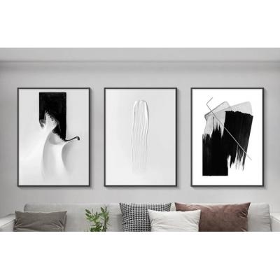 极简风格客厅装饰画黑白灰艺术抽象画 大芬村油画  抽象