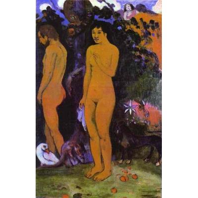 亚当和夏娃 保罗·高更 手绘油画