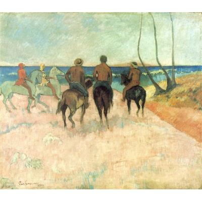 海滩骑士 I 保罗·高更 手绘油画