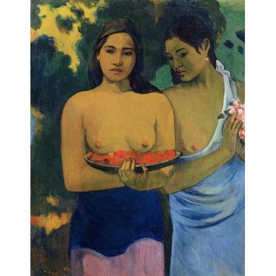 两个大溪地女人 保罗·高更 大芬村油画