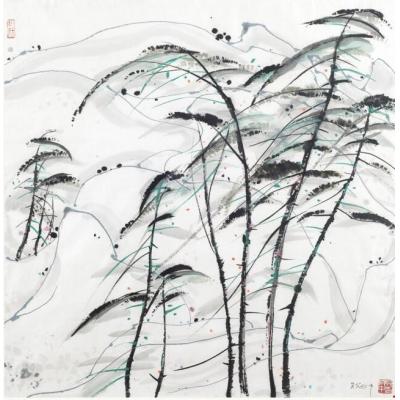 吴冠中（1919-2010） 《松树乐谱》 大芬村油画