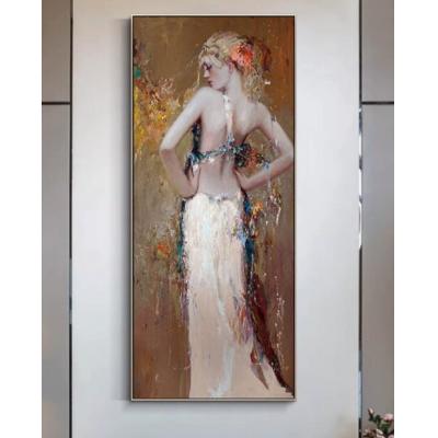 别墅欧式玄关竖版壁画半裸美女性感画 大芬村油画