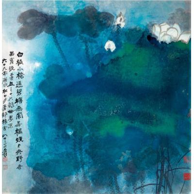 张大千（1899-1983） 泼彩荷花 中国画
