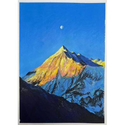 日照金山油画  雪山 大芬村油画