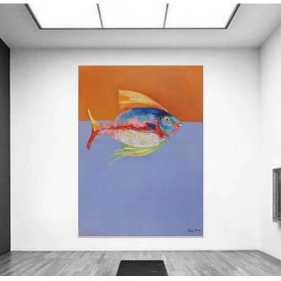 鱼 油画  装饰画 现代风格 002